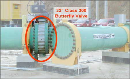 Butterfly Valve on pipeline