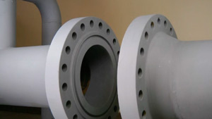 Two flanges that require closing or pulling together.